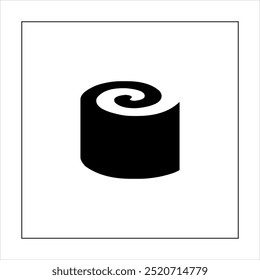 Illustration vector graphic of sushi food icon, black and white
