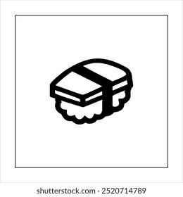 Illustration vector graphic of sushi food icon, black and white