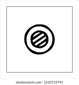 Illustration vector graphic of sushi food icon, black and white