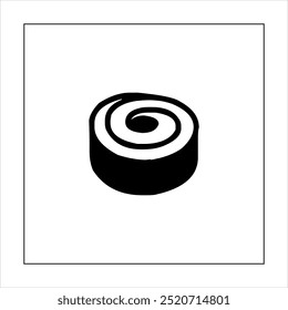 Illustration vector graphic of sushi food icon, black and white