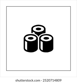 Illustration vector graphic of sushi food icon, black and white