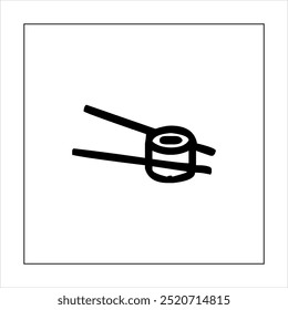 Illustration vector graphic of sushi food icon, black and white