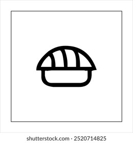 Illustration vector graphic of sushi food icon, black and white
