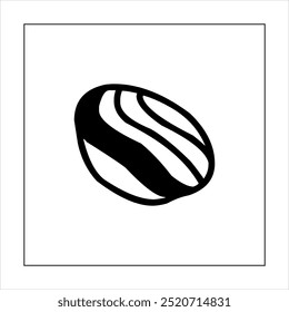 Illustration vector graphic of sushi food icon, black and white