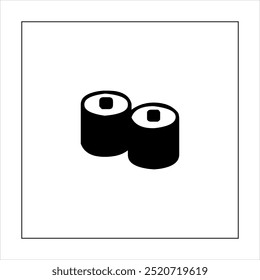 Illustration vector graphic of sushi food icon, black and white
