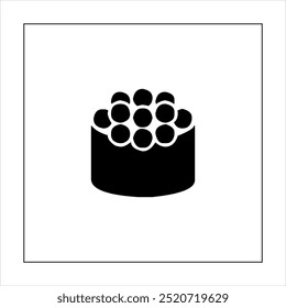 Illustration vector graphic of sushi food icon, black and white