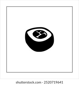 Illustration vector graphic of sushi food icon, black and white