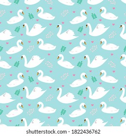 illustration vector graphic of swans pattern design