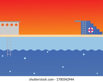 Abbildung der Vektorillustration des Schwimmbads