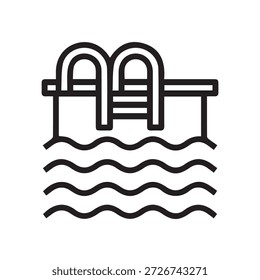 Ilustração vetor gráfico do ícone da piscina com escada