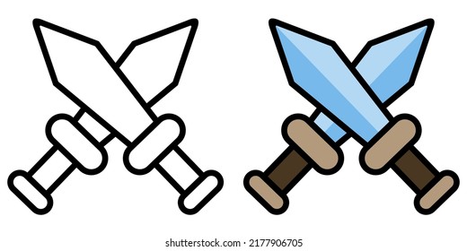 Illustration Vector Graphic of  Sword, genre, category Icon. Game Icon