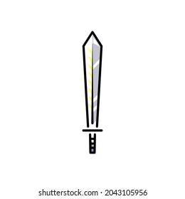 Gráfico vectorial de ilustración del elemento Sword.
bueno para decoraciones temáticas de juego.