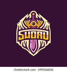illustration vector graphic of sword mascot. perfect for gaming team, twicth, youtuber, etc.
