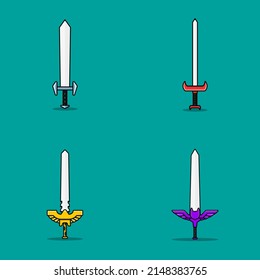 Illustration vector graphic of sword. Perfect for game asset, etc.