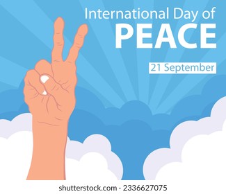 illustration vector graphic of symbol of peace with two fingers, perfect for international day, international day of peace, celebrate, greeting card, etc.