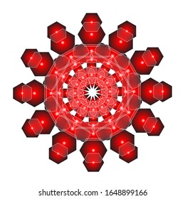 illustration vector graphic of Symmetrical Ornament. with a shiny red color.  fit for logo, icon or symbol, etc