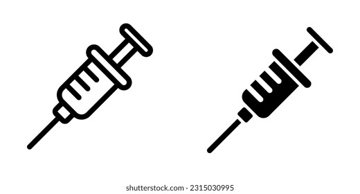 Illustration Vektorgrafik des Spritzensymbol. Geeignet für Medizin, Impfstoff, Krankenhaus, Krankenschwester, Arzt usw.