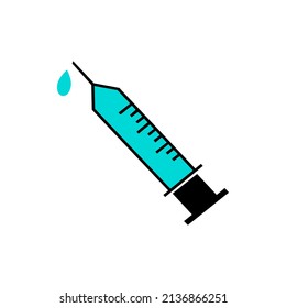 Illustration vector graphic of syringe injection. Concept flat design. Perfect for icon, poster, banner, web, label, sign, symbol, logo, card, template, application, etc.