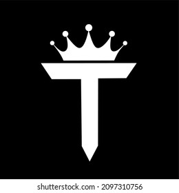 gráfico vectorial de ilustración de
El logotipo del alfabeto T con corona y fondo negro es adecuado para
logotipo de la empresa, canal, sitio web, icono