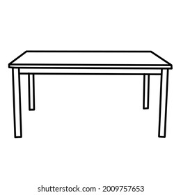 Gráfico vectorial de ilustración de línea de tabla con fondo blanco