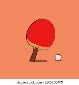 illustration vector graphic of table tennis racket and table tennis ball