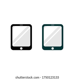 Ilustración vectorial gráfico de tableta con color negro y verde mejor para el icono de tableta