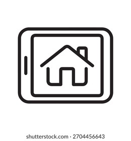 Ilustración Vector gráfico de Tablet House Icon