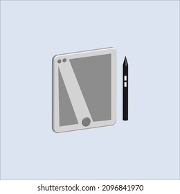 ilustración vectorial de tablet y pluma. perfecto para burlarse etc. 3D procesado