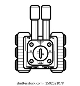 Illustration vector graphic of tank in coloring book