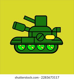 illustration vector graphic tank cute style, for logo, icon, template, etc