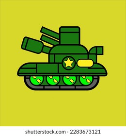 illustration vector graphic tank cute style, for logo, icon, template, etc