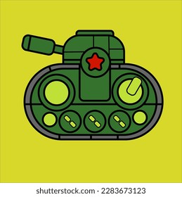 illustration vector graphic tank cute style, for logo, icon, template, etc