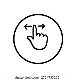 Illustration vector graphic of tap, hand, doodle, gesture, symbol, scroll, finger, rotate, simple, icon