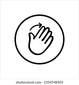Ilustración vectorial gráfico de grifo, mano, garabato, gesto, símbolo, desplazamiento, dedo, rotar, simple, icono