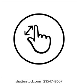 Ilustración vectorial gráfico de grifo, mano, garabato, gesto, símbolo, desplazamiento, dedo, rotar, simple, icono