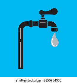 Ilustración vectorial gráfica del agua del grifo, perfecto para el hogar, tubería, inodoro, etc.