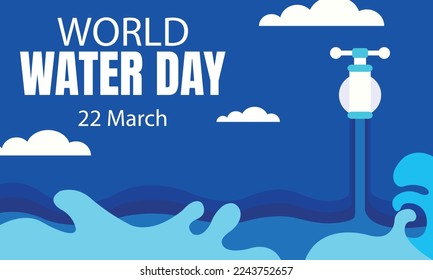 ilustración vector gráfico del agua del grifo causa inundaciones, perfecto para el día internacional, el día mundial del agua, celebrar, tarjetas de felicitación, etc.