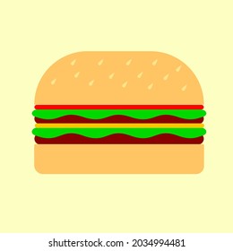 Illustration vector graphic of tasty burger.  Suitable for food and drink content.
