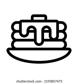 Illustration vector graphic of tasty pancake with honey and butter on a plate using outline style on a white background. Suitable for restaurant, food apps, website projects and more.