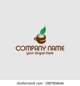 gráfico vectorial de ilustración para diseño de logotipo de té
