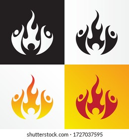 Illustrationsvektorgrafik von Team-Arbeit mit Leidenschaft perfekt für Ikone und Firmenlogo