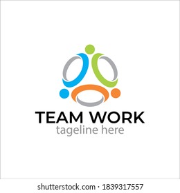 Illustration vector graphic of team work concept logo design template

