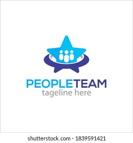 Illustration vector graphic of team work concept logo design template

