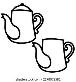 Illustration vector graphic of teapot icons 