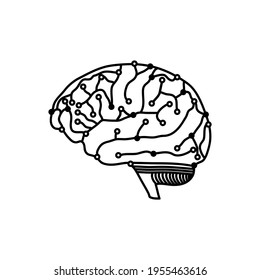 
illustration vector graphic of tech brain logo