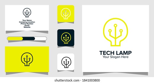 Illustration Vector Graphic of Tech Lamp Logo. Perfect to use for Technology Company