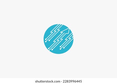Illustration vector graphic of technology connection in circle. Good for logo