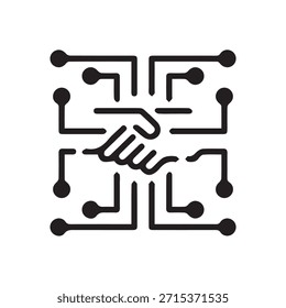 Ilustración Vector gráfico de la tecnología handshake icono