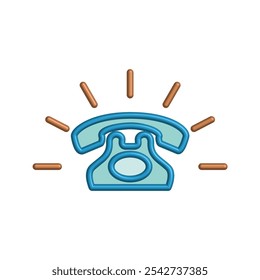 Illustration Vector graphic of telephone icon. Fit for communication, contact,call center etc