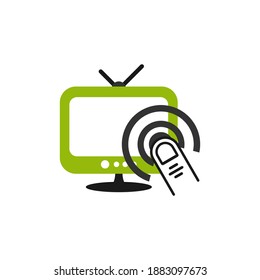 Illustration Vektorgrafik des Fernsehens auf Touch. Perfekt für Technologieunternehmen